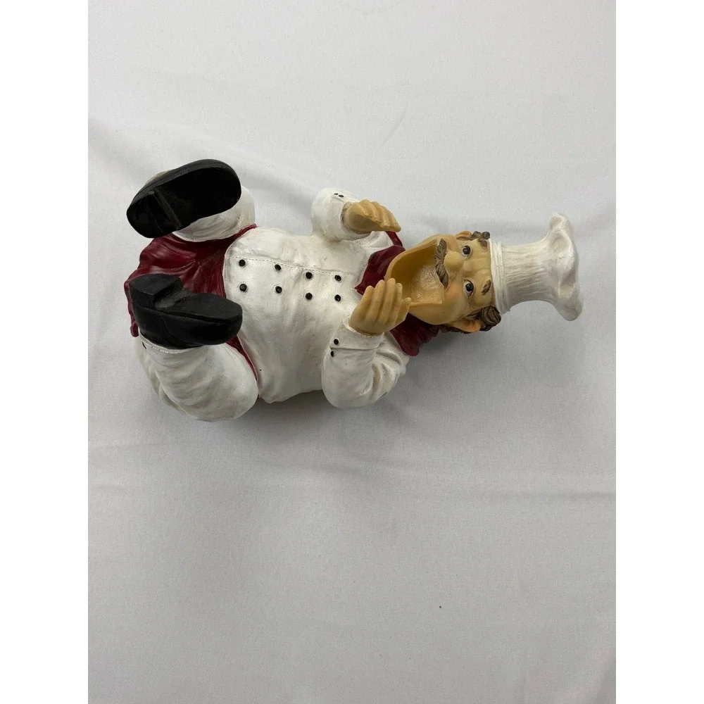 Unbranded‎ Chef Wine Bottle Holder Figurine White Red Resin Decor